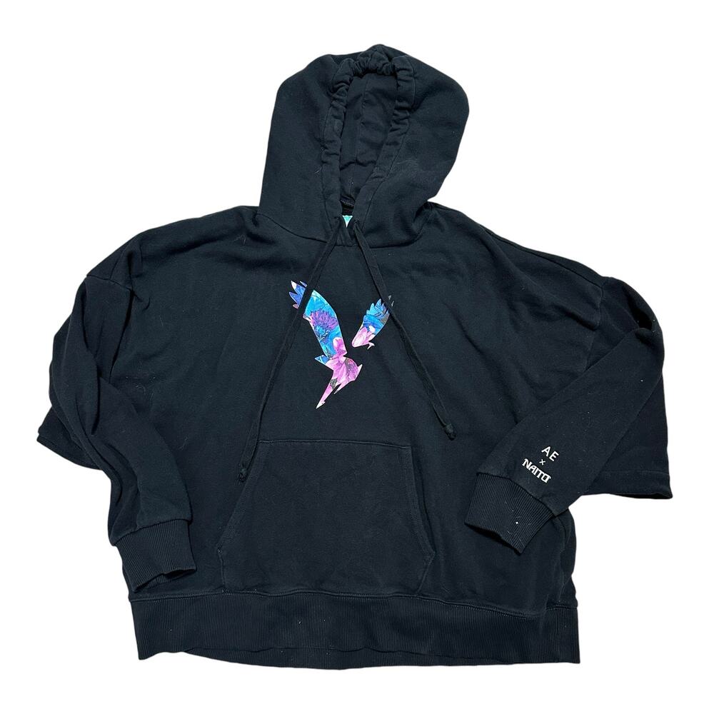 AE x Naito Limited Edition Forever Graphic Black Hoodie Size Medium M